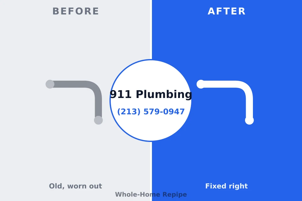 Before and after: plumbing repair Lake Park, NC